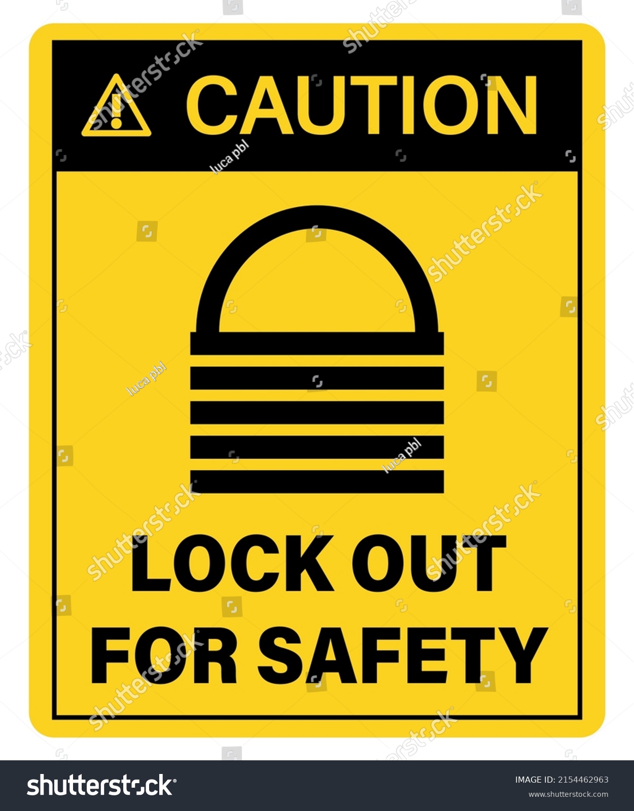 Caution Lock Out Safety Warning Sign Stock Vector Royalty Free