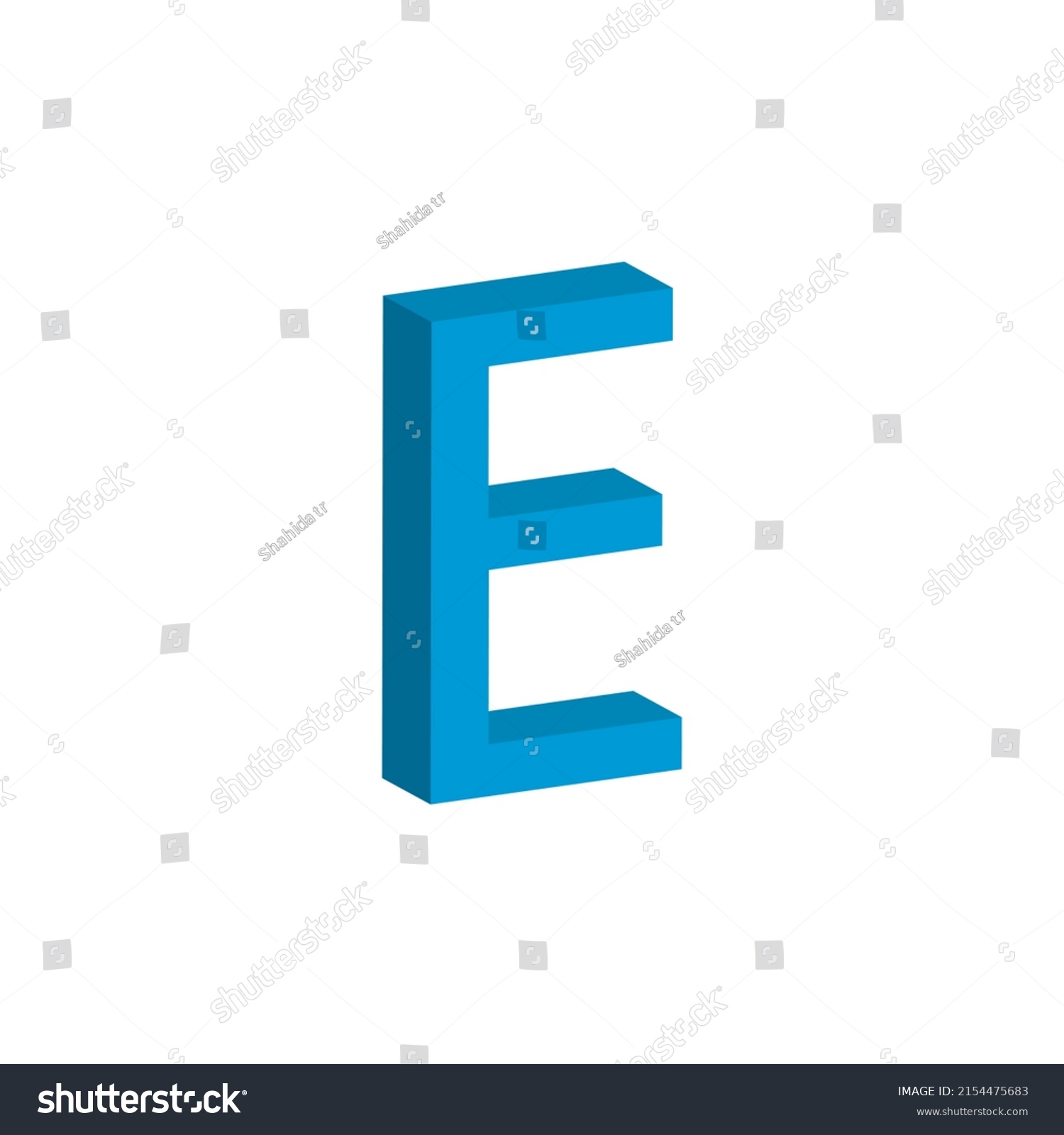 3d Letter E Simple Clip Art Stock Vector (Royalty Free) 2154475683 ...