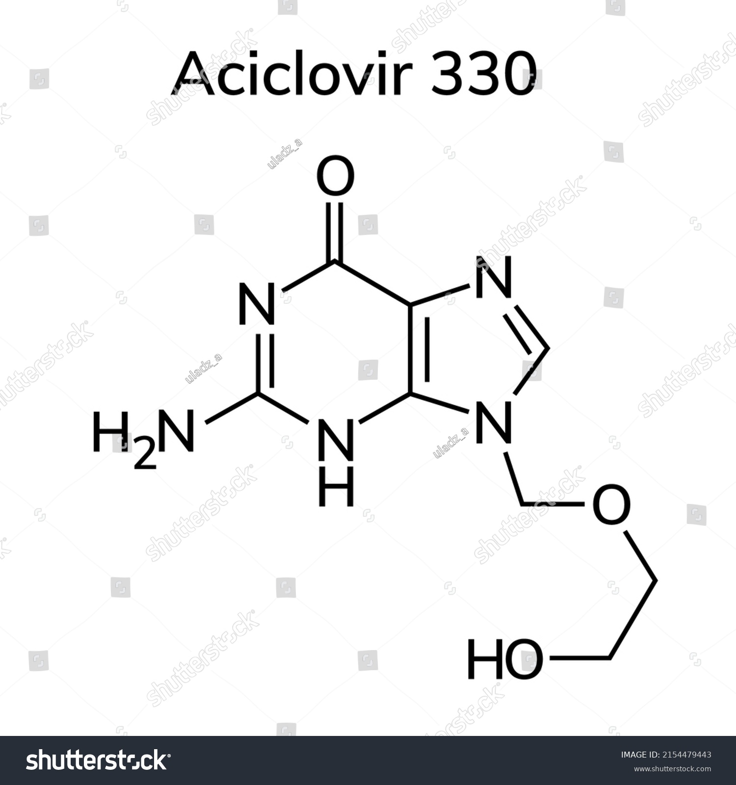 Structural Chemical Formula Aciclovir 330 Stock Vector (Royalty Free ...