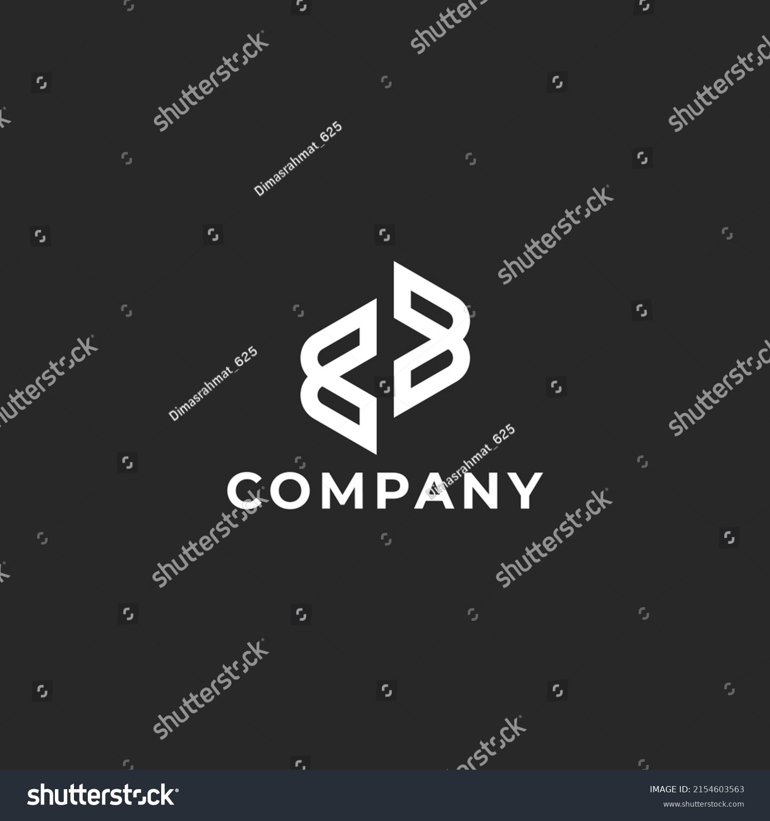 Letter B Double Logo Company Stock Vector (Royalty Free) 2154603563 ...