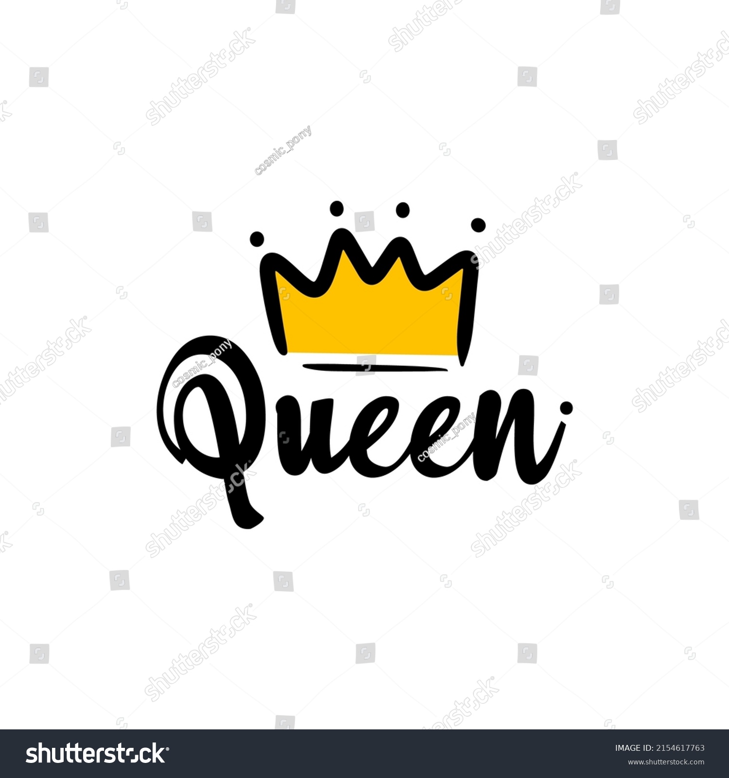 Queen Vector Illustration Print Logo Design Stock Vector (royalty Free 