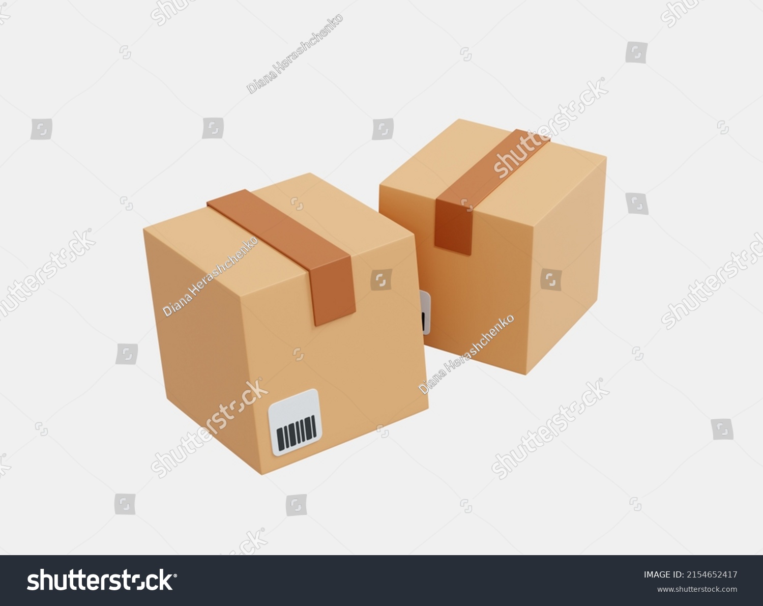 3d Cardboard Box Delivery Package Shipping Stock Illustration