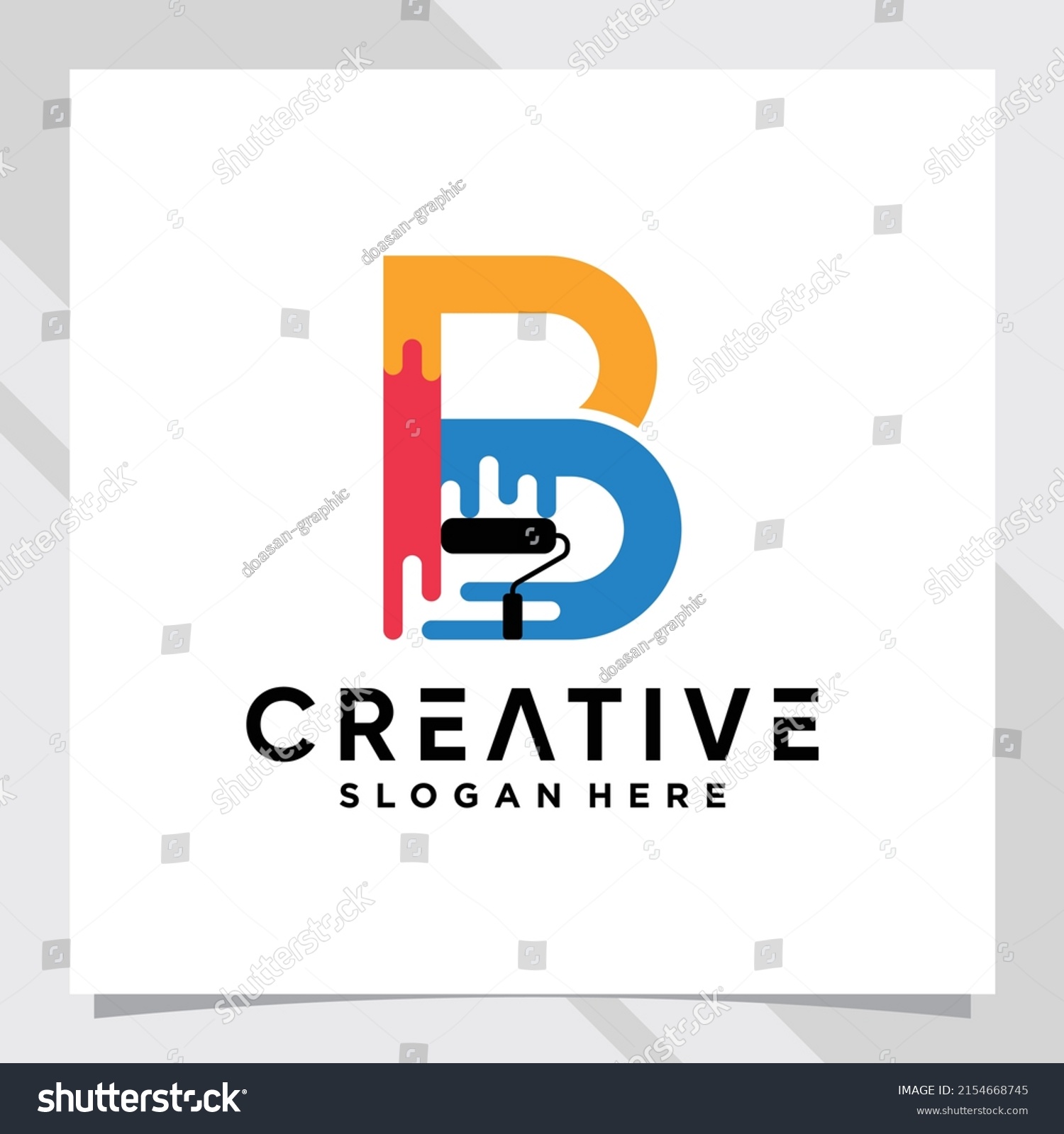 Paint Logo Design Initial Letter B Stock Vector (Royalty Free ...