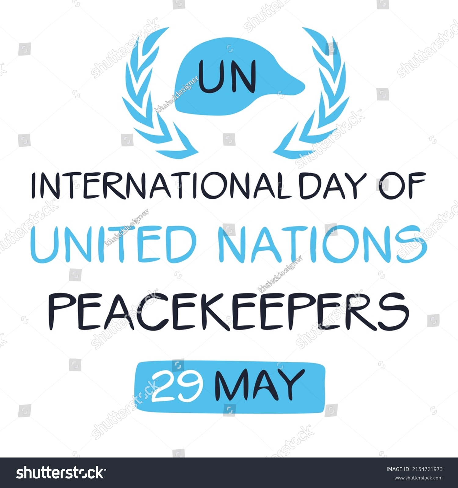 International Day Un Peacekeepers Held On Stock Vector (Royalty Free ...