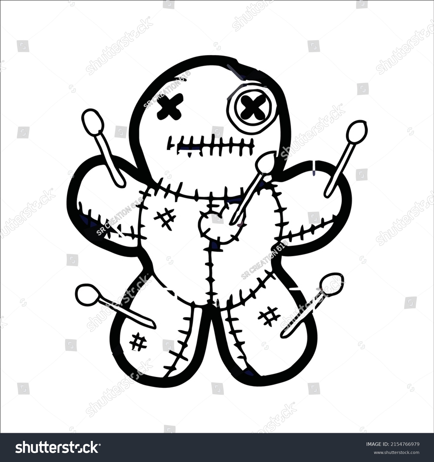 Voodoo Coloring Page Kids Stock Vector (Royalty Free) 2154766979 ...