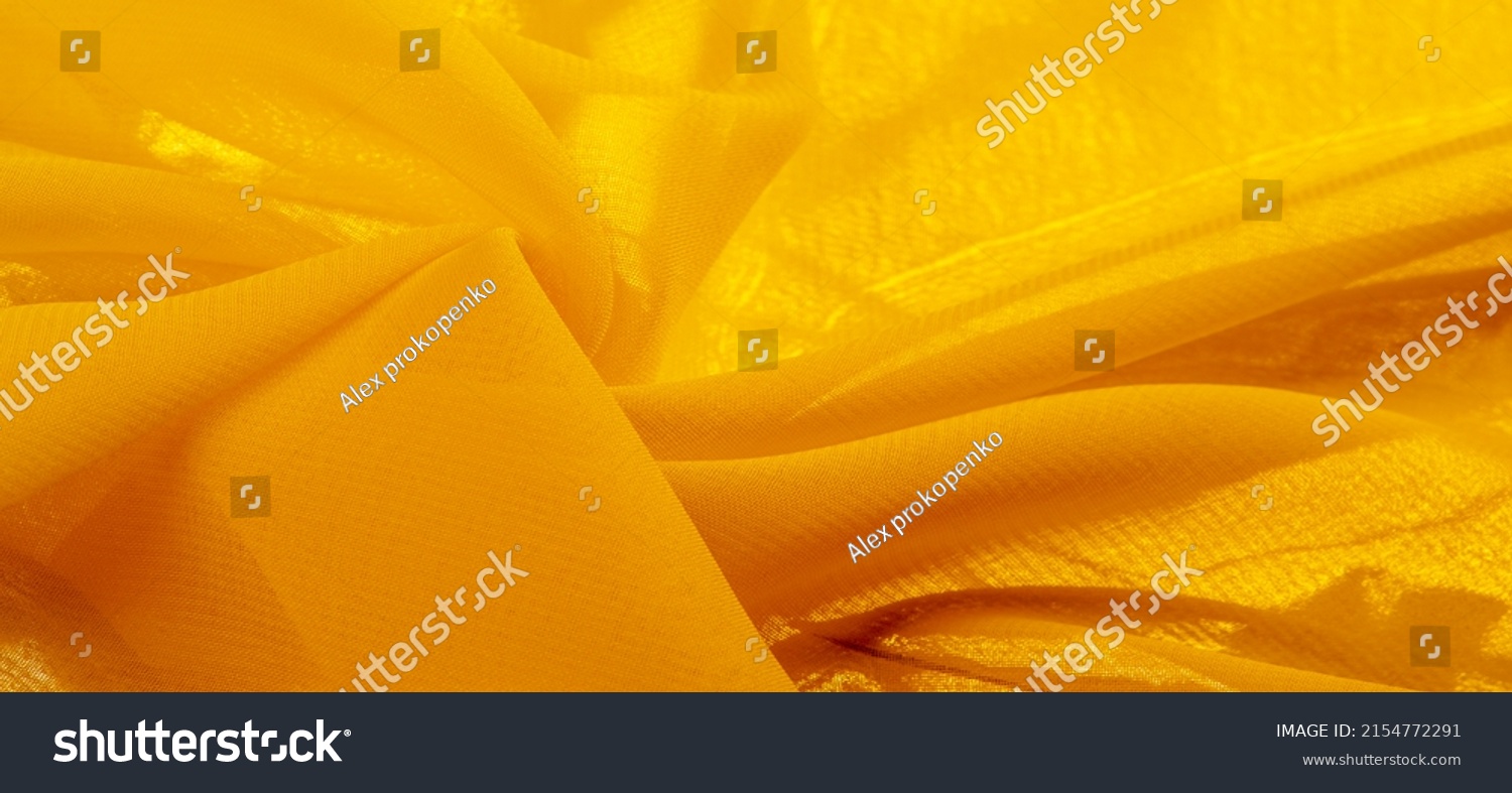 Yellow Silk Fabric Texture Background Template Stock Photo 2154772291