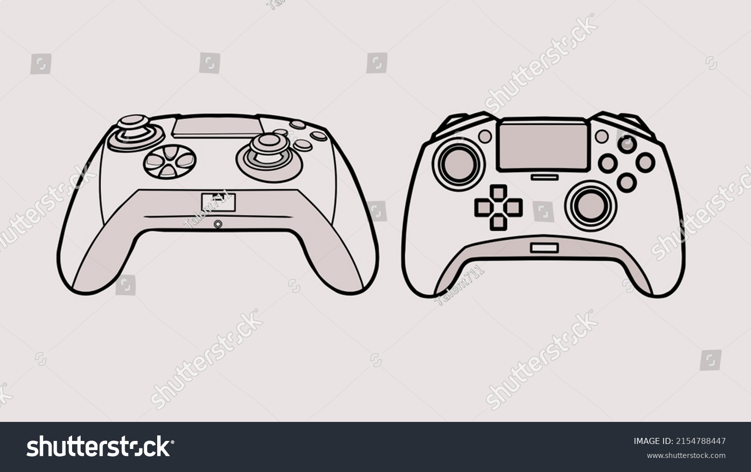 Game Controller Sketch Pack Vector Stock Vector (Royalty Free ...