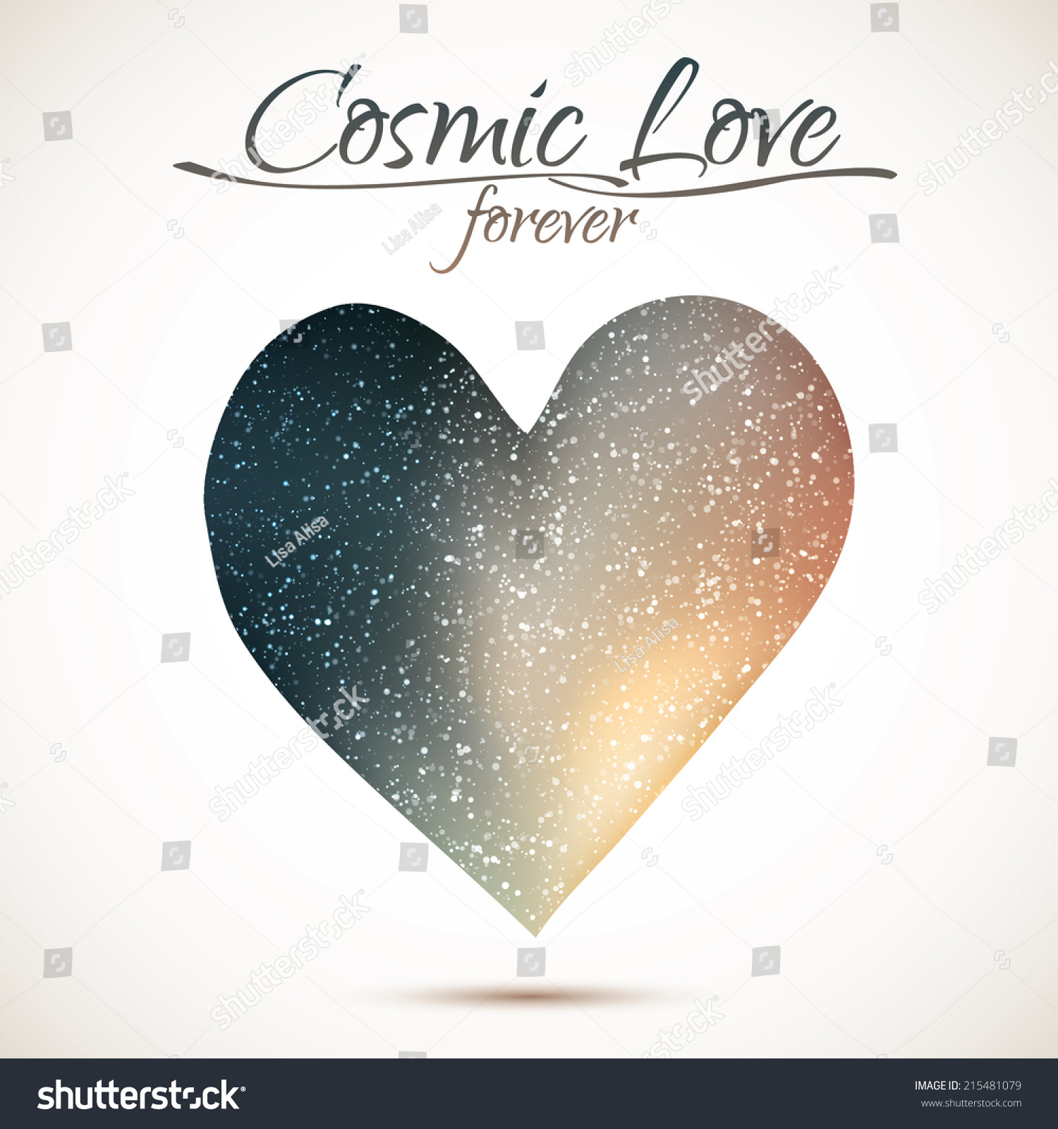 Vector Illustration Heart Stars Sky Night Stock Vector (Royalty Free ...