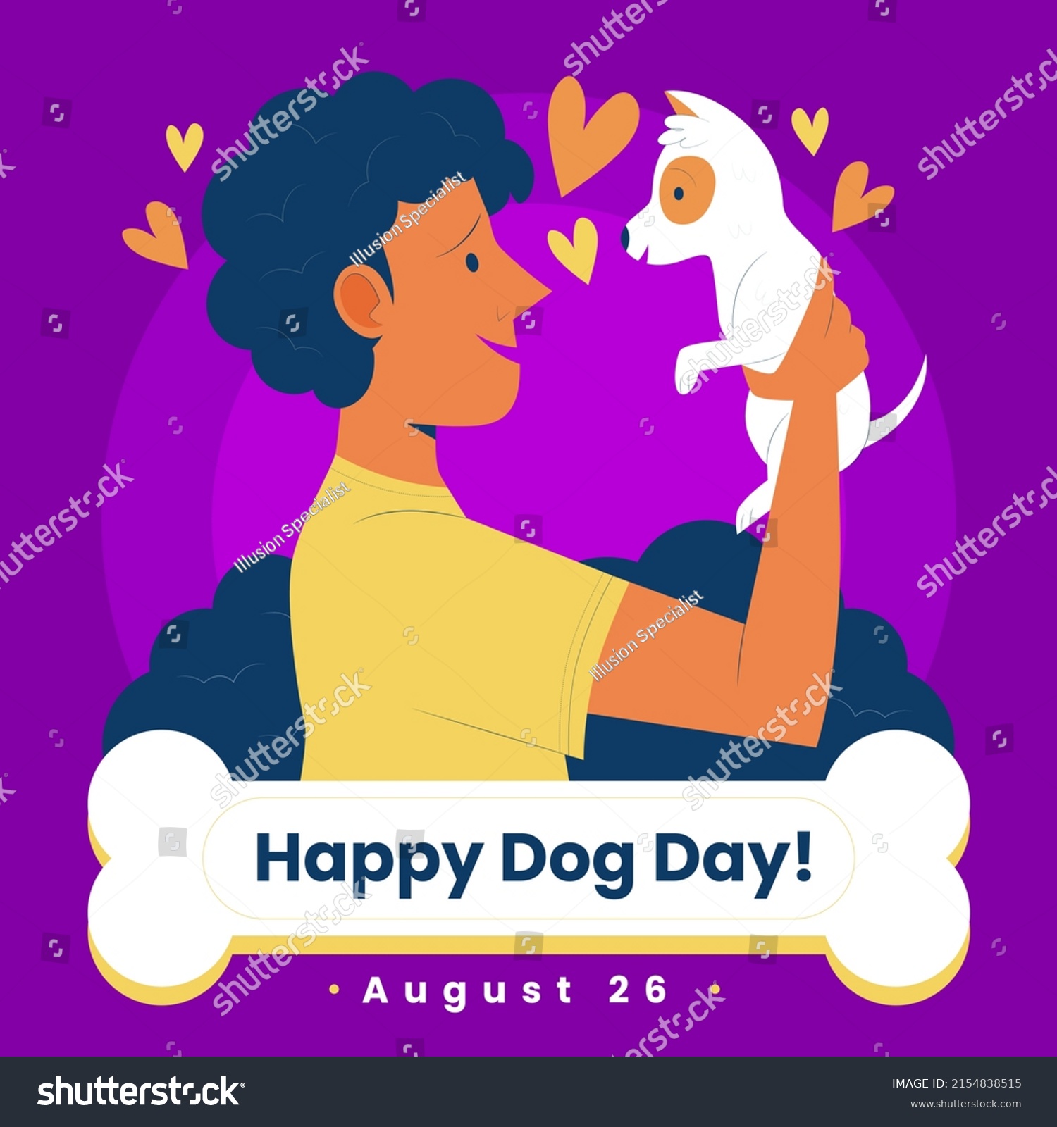 Happy National Dog Day Greeting Card Stock Vector (Royalty Free