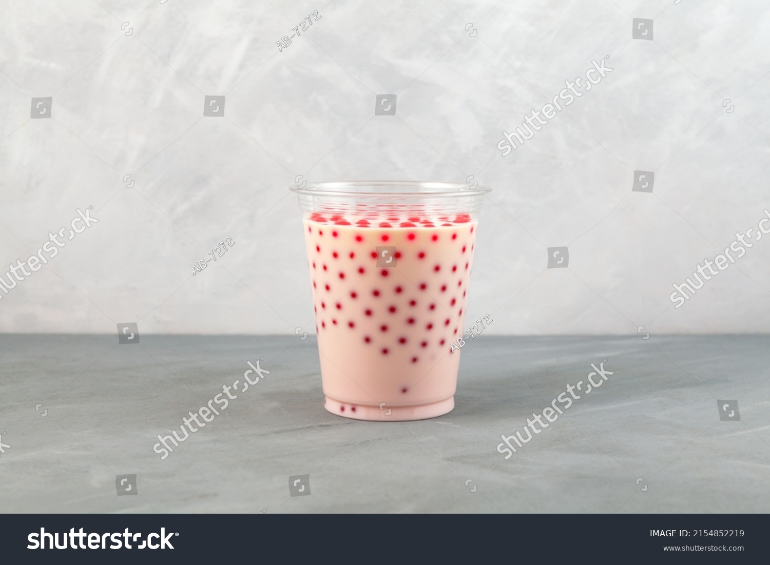 Strawberry Bubble Tea Known Bubble Milk Stock Photo 2154852219   Stock Photo Strawberry Bubble Tea Also Known As Bubble Milk Tea In Disposable Plastic Cup Is A Tea Based 2154852219 