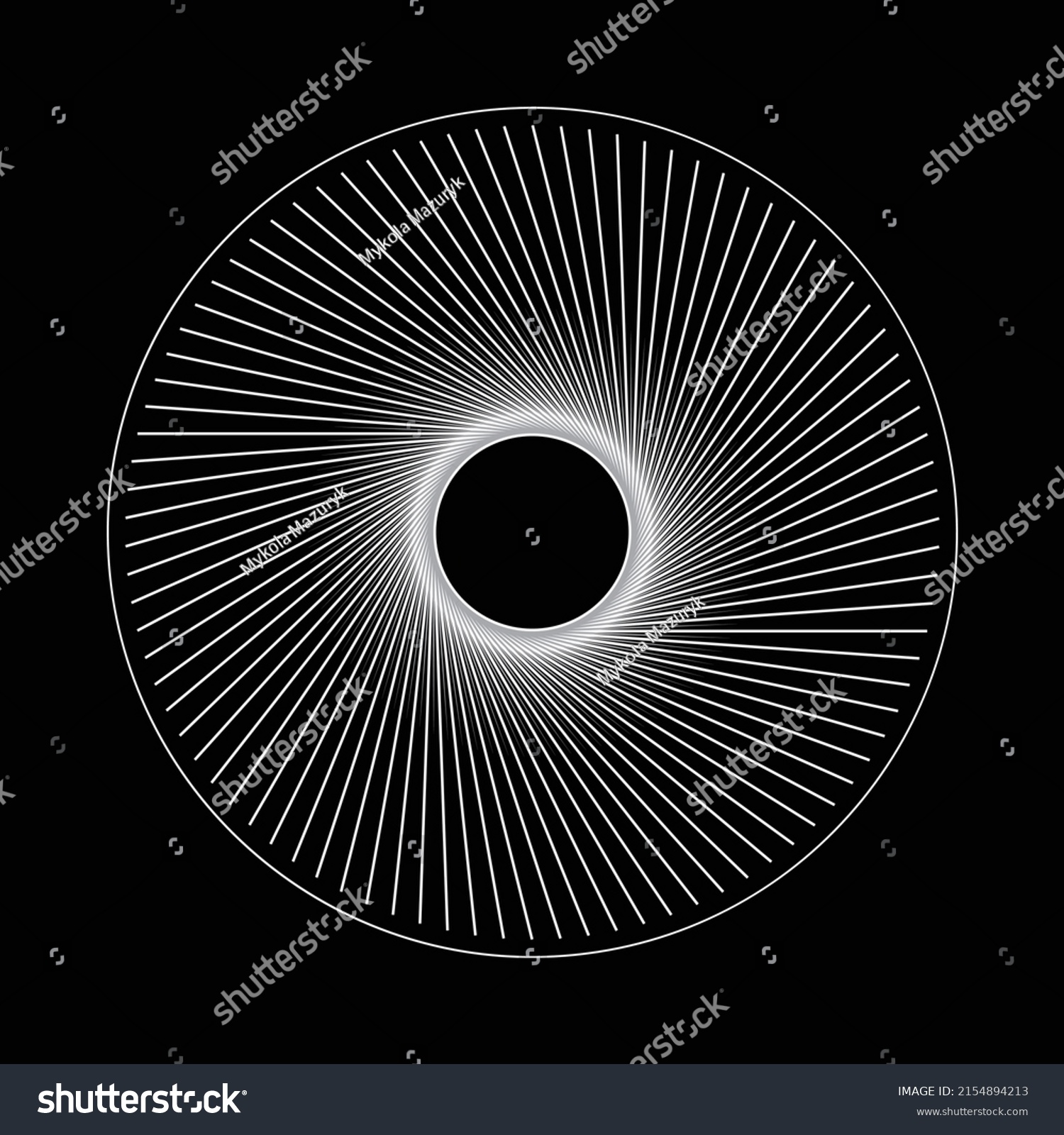 Radial Lines Circle Form Tattoo Template Stock Vector (Royalty Free ...