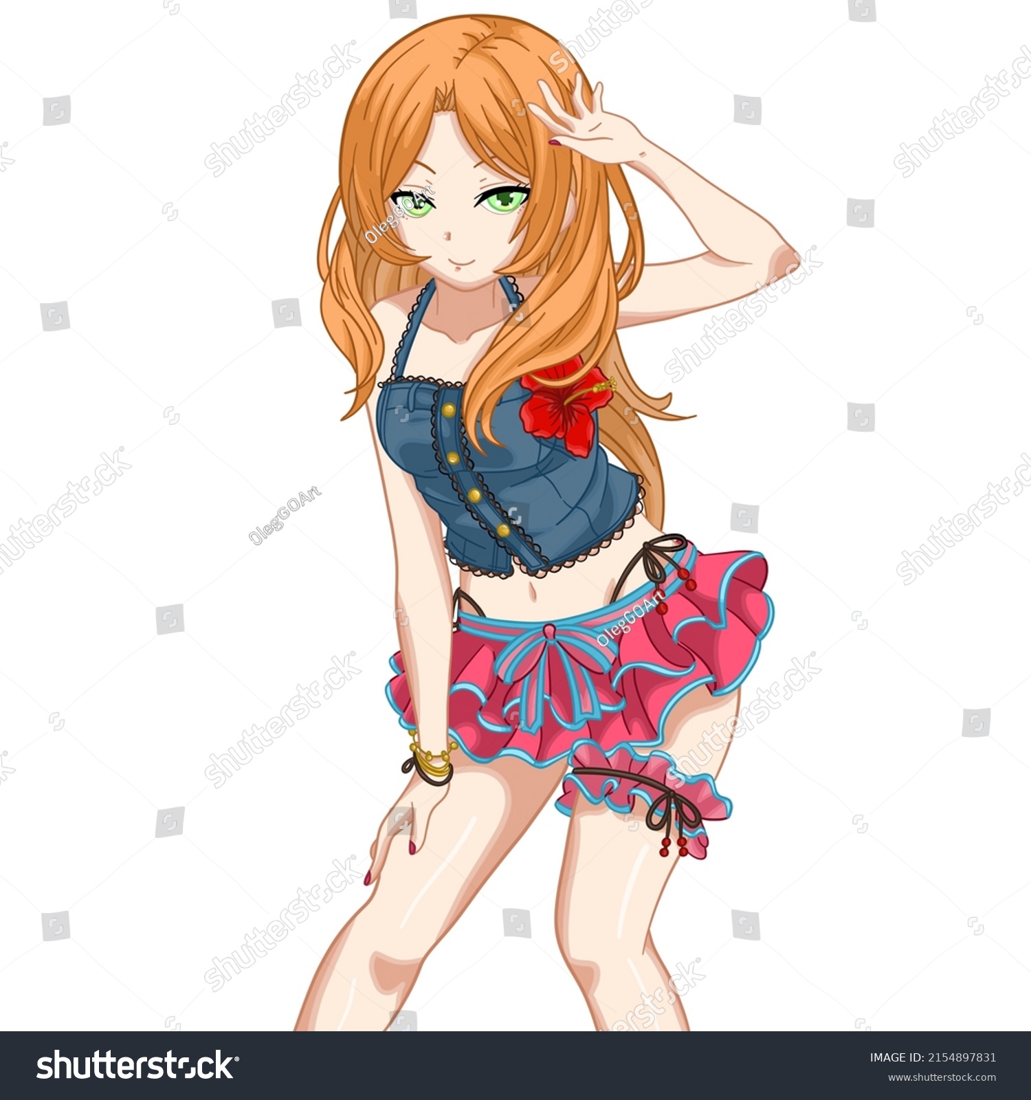 Very Cute Anime Girl Stock Illustration 2154897831 | Shutterstock