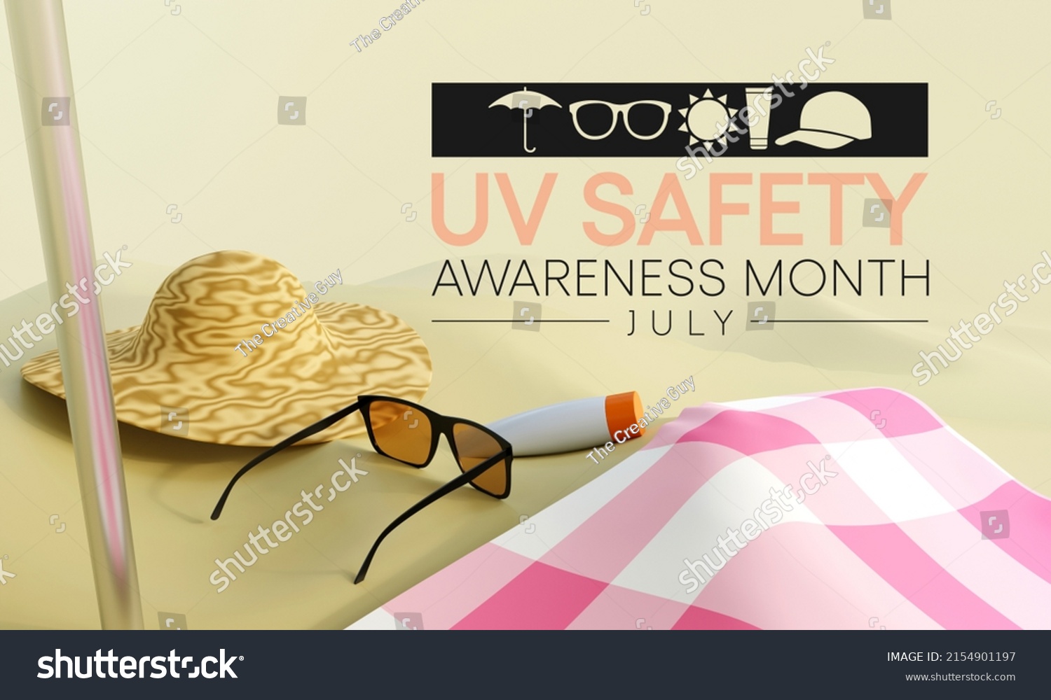 Uv Safety Month Observed Every Year Stock Illustration 2154901197