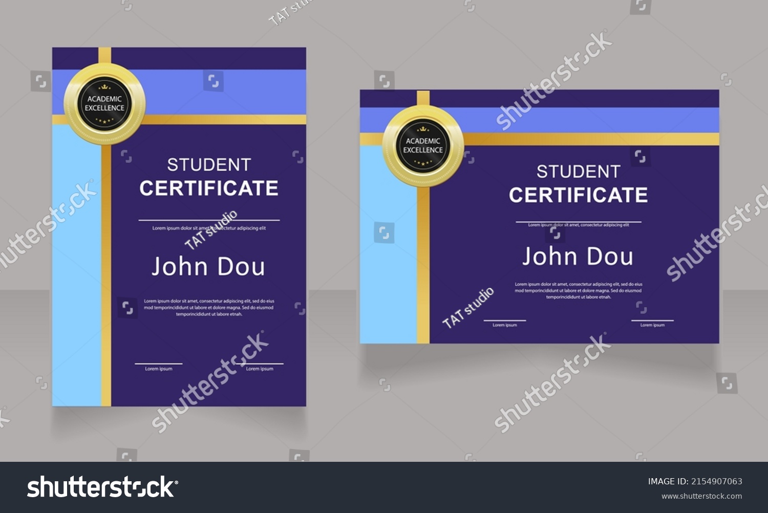 Science Class Student Certificate Design Templates Stock Vector