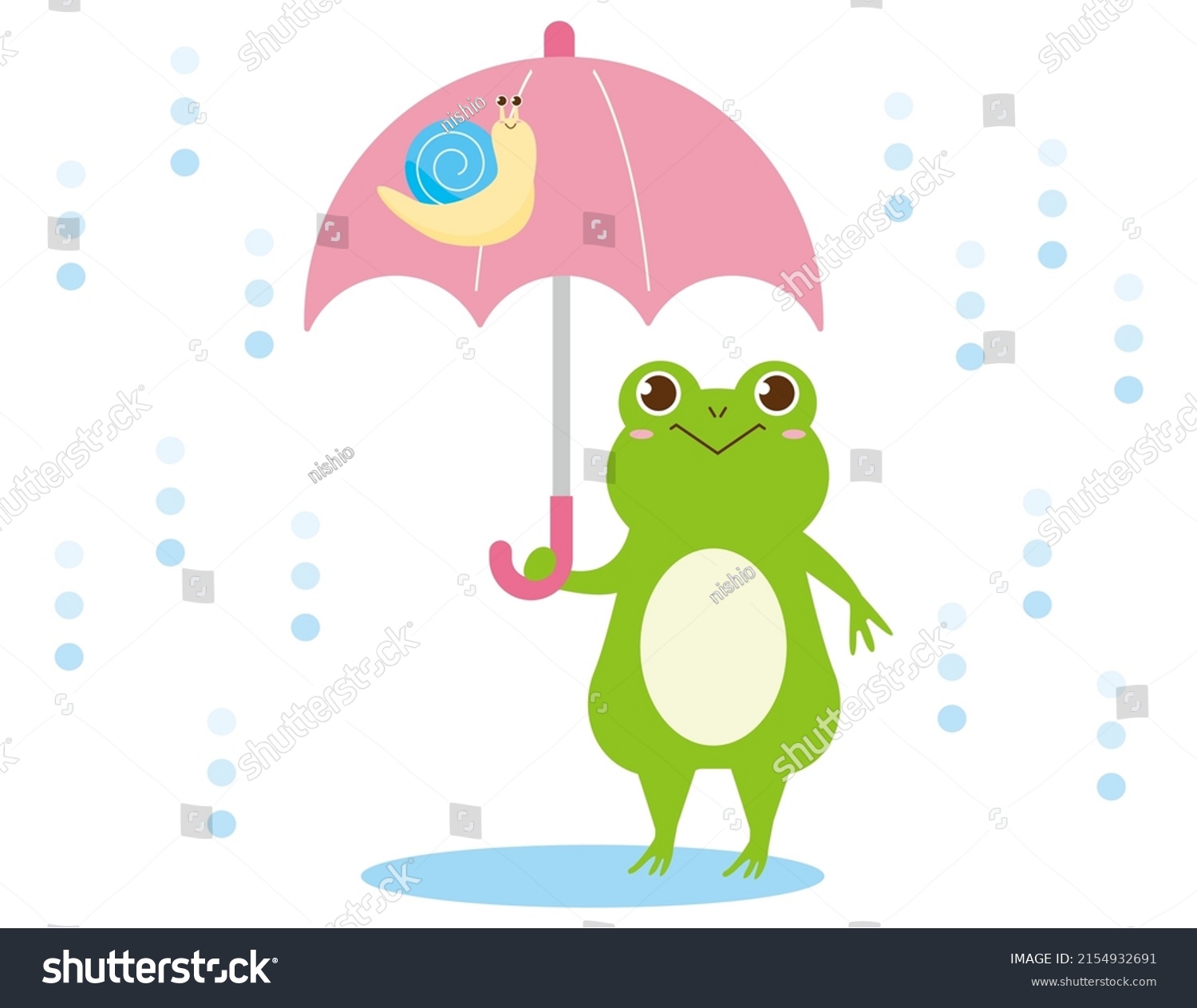 Clip Art Cute Frog Snail Vector Stock Vector (Royalty Free) 2154932691