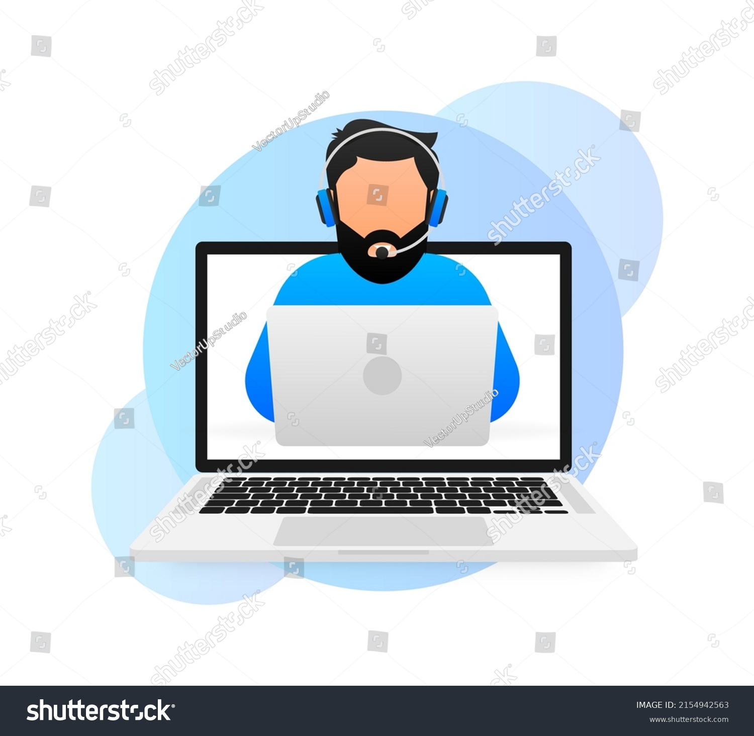 Customer Help Tech Support Cartoon Vector Stock Vector (Royalty Free ...