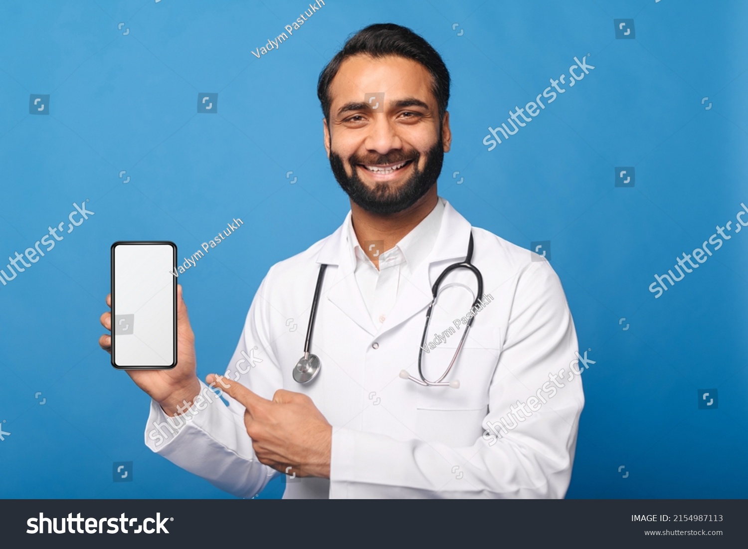 Indian Doctor White Medical Gown Stethoscope Stock Photo 2154987113 ...