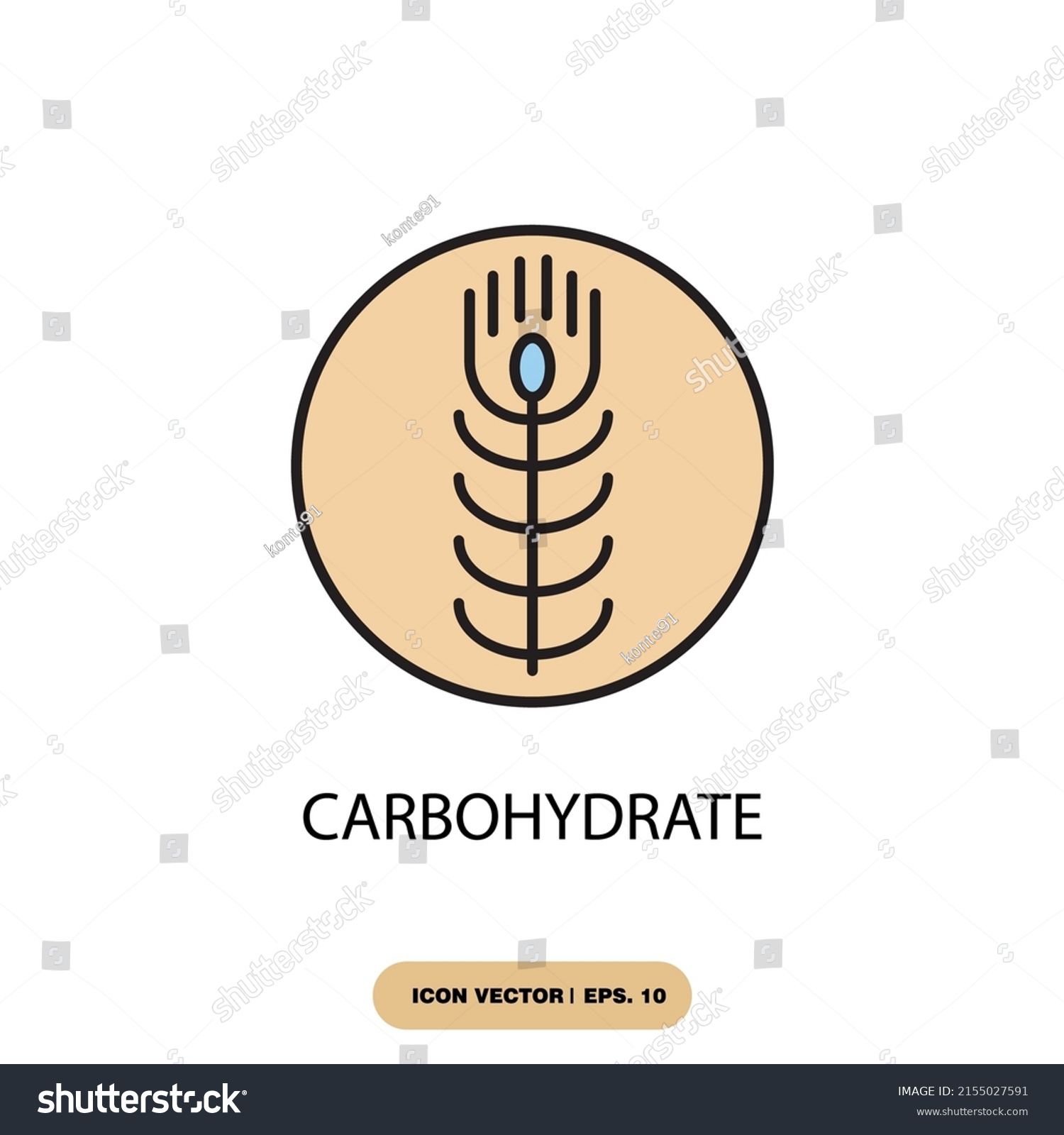 Carbohydrate Icons Symbol Vector Elements Infographic Stock Vector 