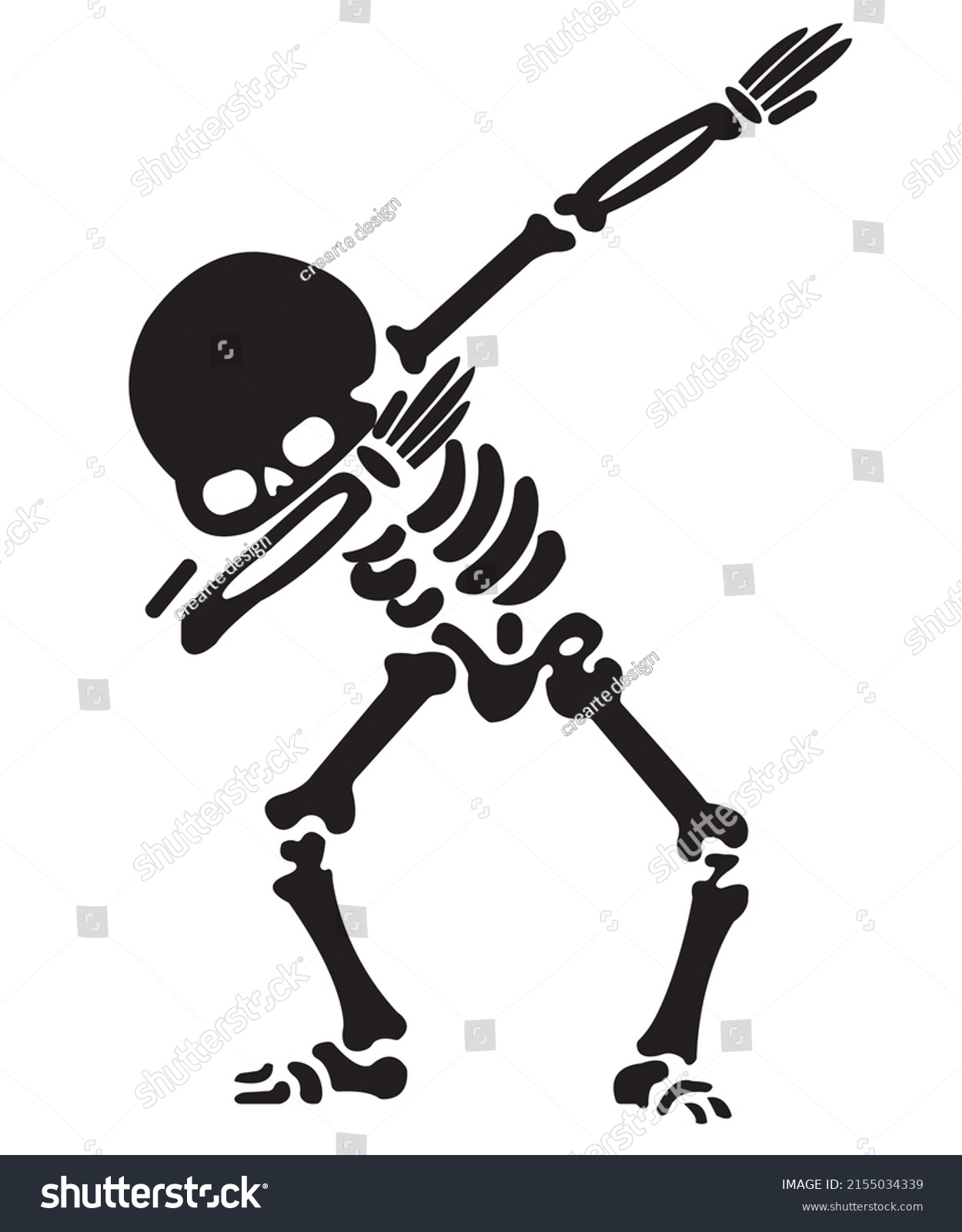 Skeleton Dancing Halloween Background Day Dead Stock Vector (Royalty ...