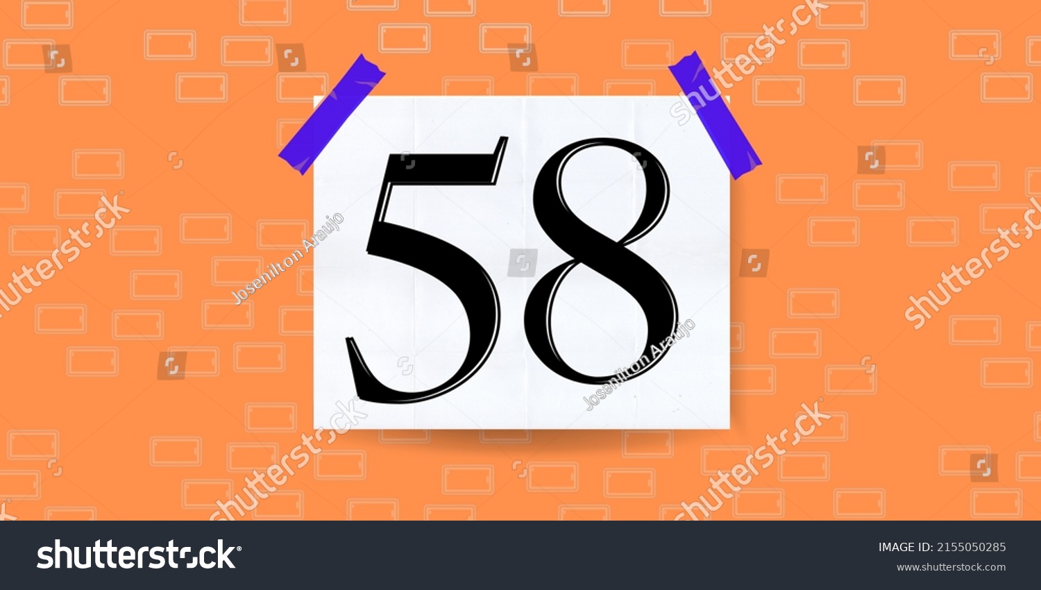 Number 58 Banner Number Fifty Eight Stock Illustration 2155050285