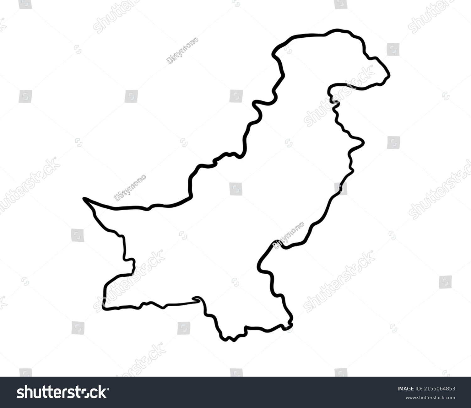 Pakistan Handdrawn Map Lllustration Stock Illustration 2155064853 ...