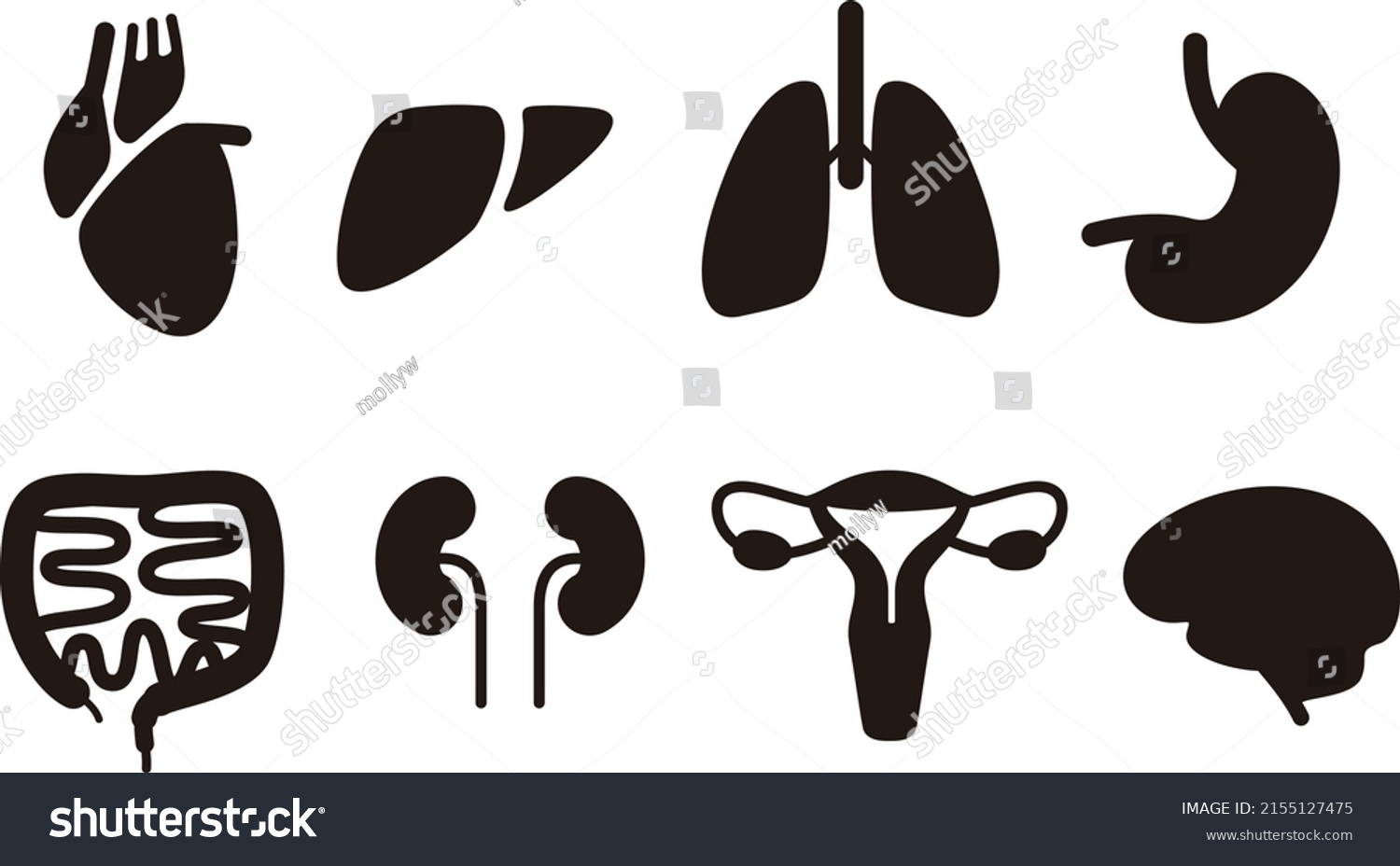 Human Organ Icon Set Vector Stock Vector (Royalty Free) 2155127475 ...