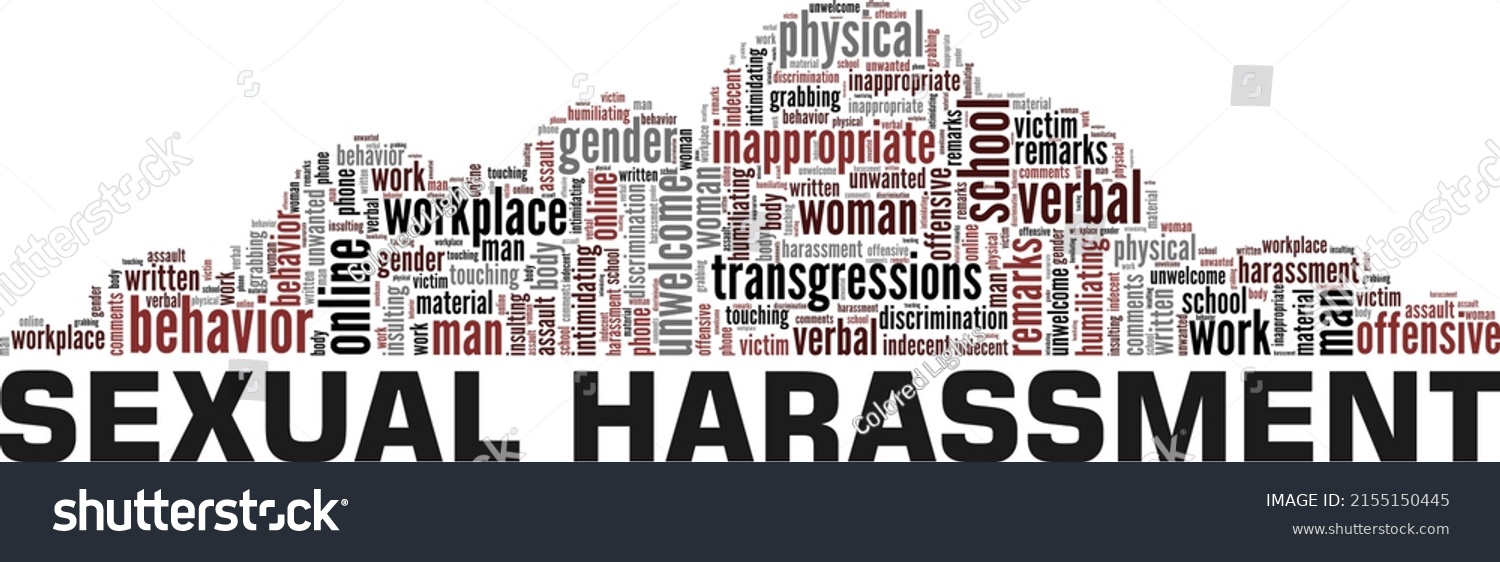 Sexual Harassment Word Cloud Conceptual Design Stock Vector Royalty Free 2155150445 Shutterstock 2843