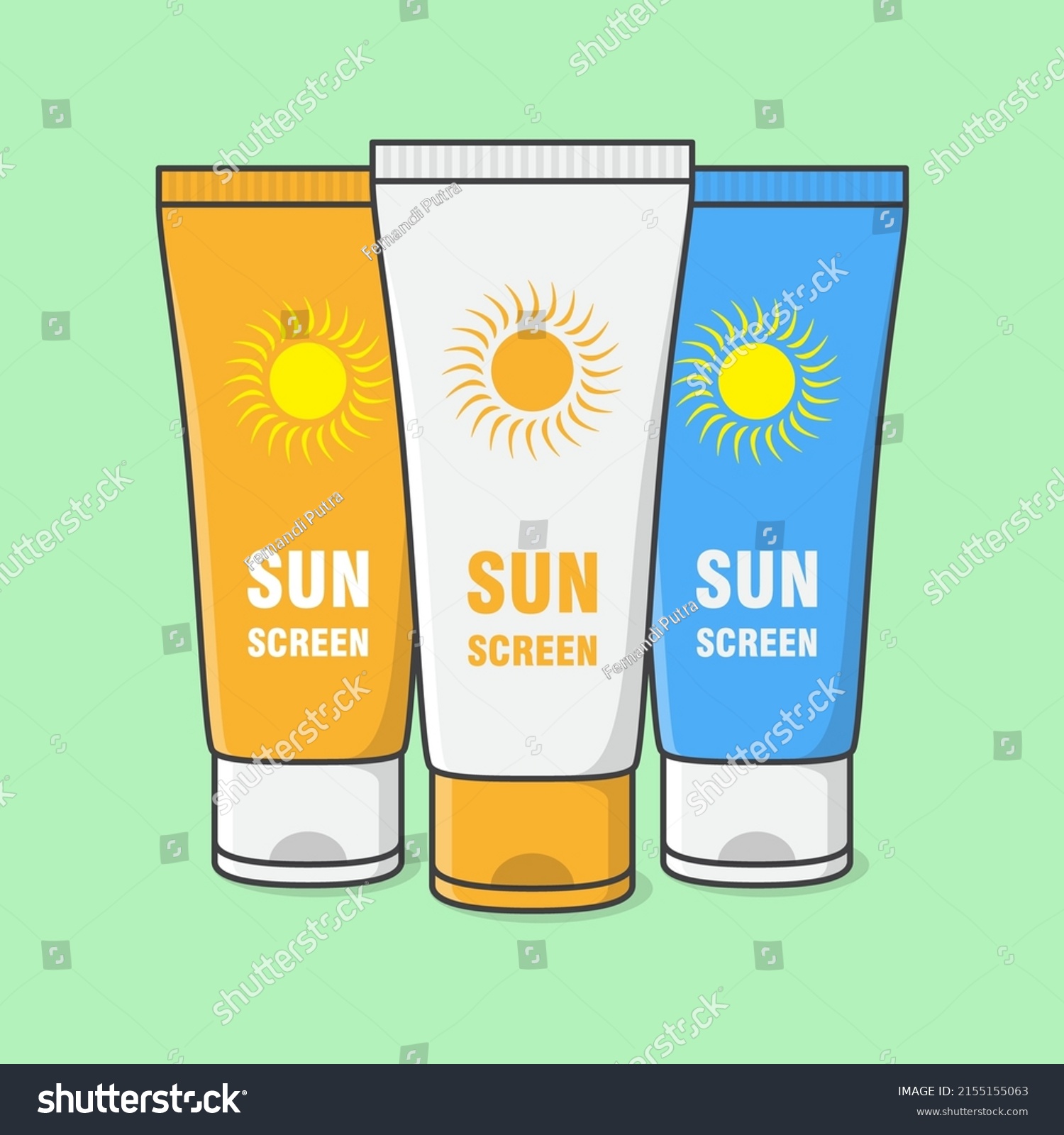 Sunscreen Cream Cartoon Vector Illustration Sun Stock Vector (Royalty ...