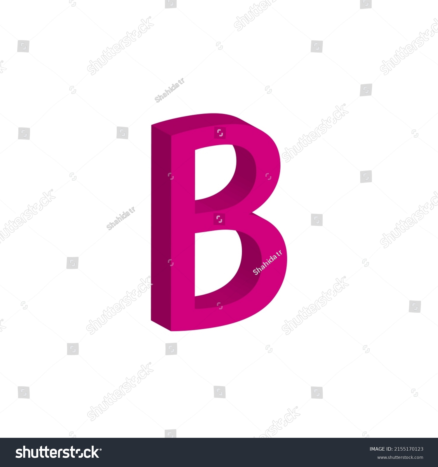 Rose Letter B Uppercase 3d Vector Stock Vector (Royalty Free ...