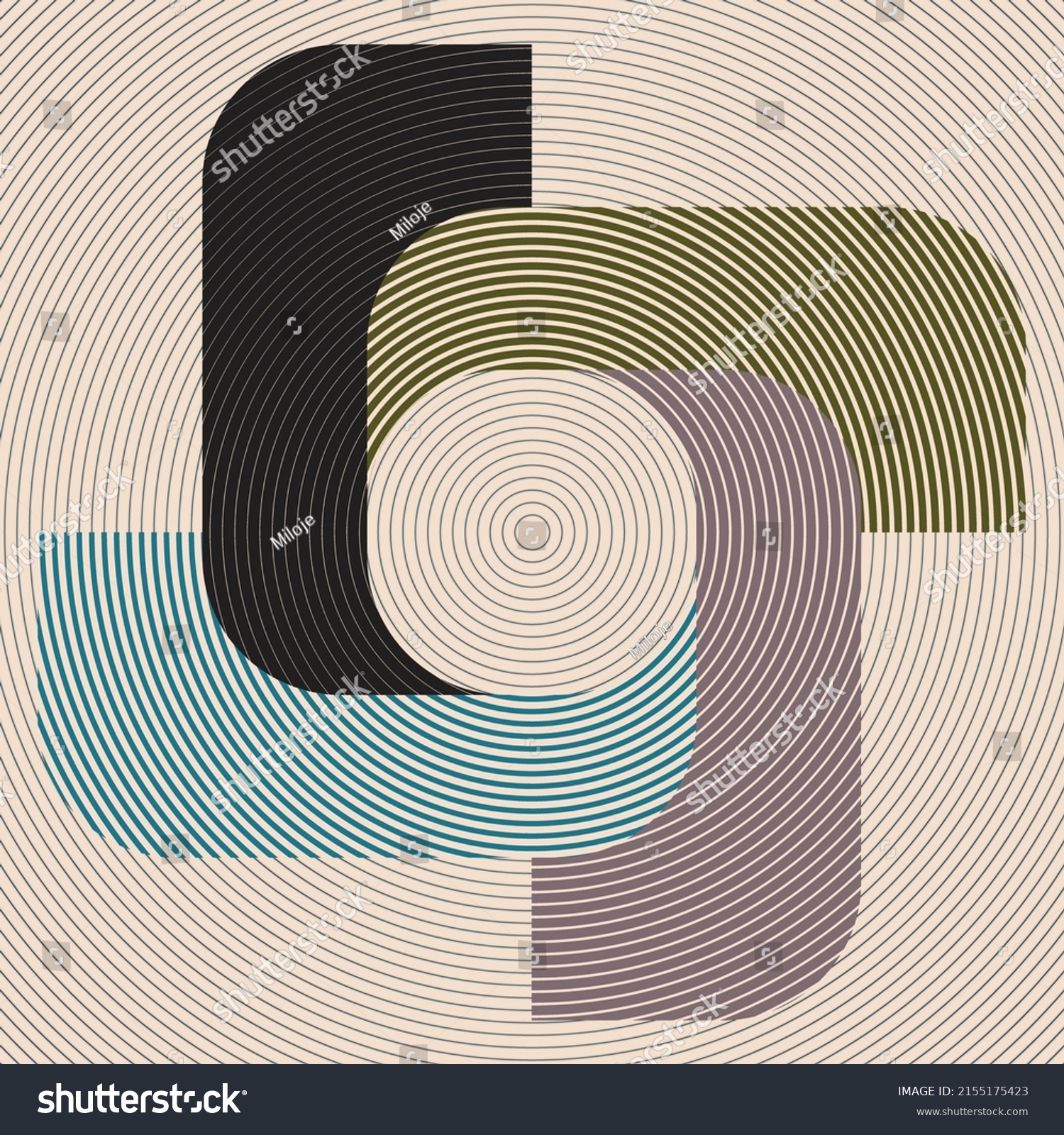 Art Composition Concentric Lines Modern Art Stock Vector (Royalty Free ...