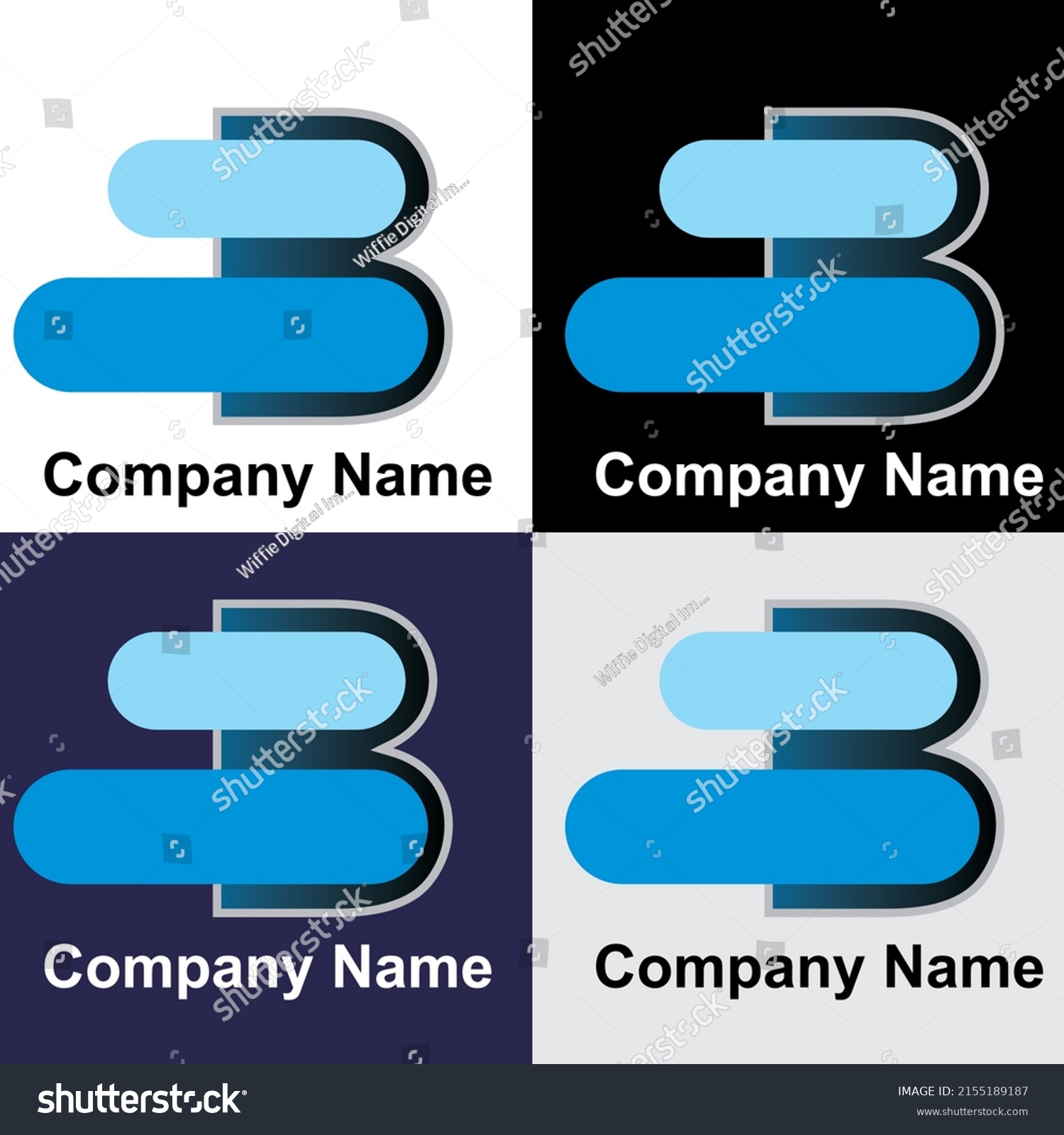 Logo B Logo Letter B Alphabet Stock Vector (Royalty Free) 2155189187 ...