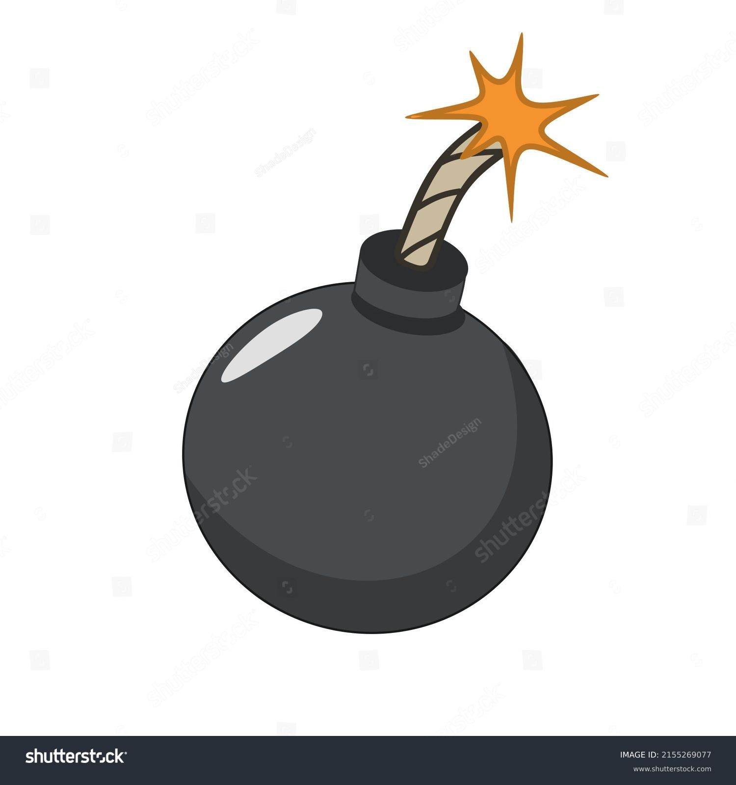 Vector Icon Round Bomb Stock Illustration Stock Illustration 2155269077 ...