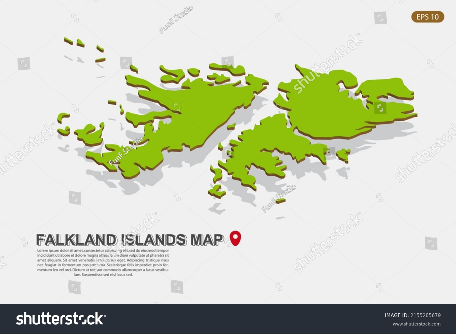 Falkland Islands Map World Map International Stock Vector Royalty Free Stock Vector Falkland Islands Map World Map International Vector Template With Isometric Style Including 2155285679
