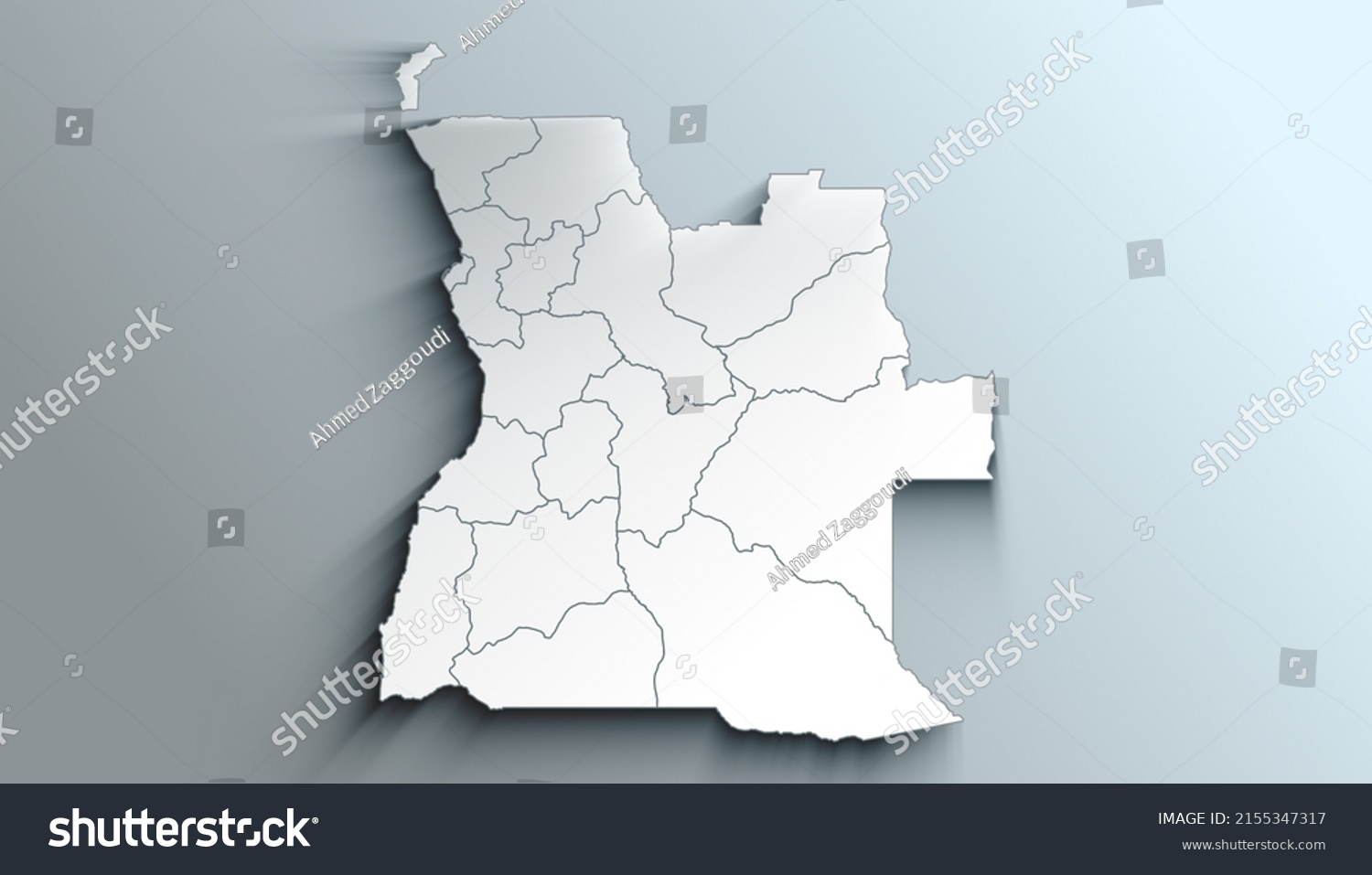 Country Political Geographical Map Angola Provinces Stock Illustration ...