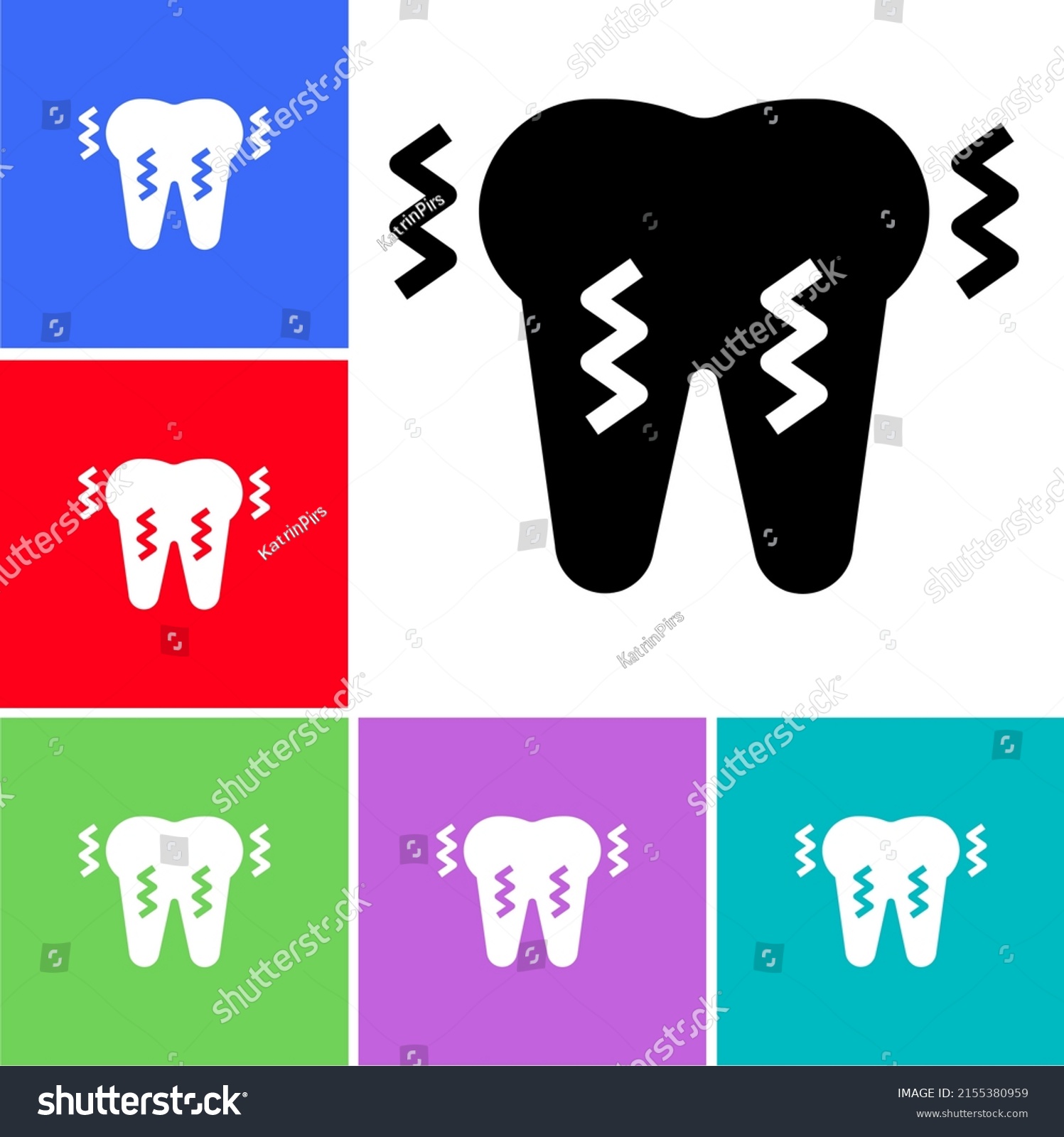 Sensitive Tooth Icon Vector Line Editable Stock Vector Royalty Free