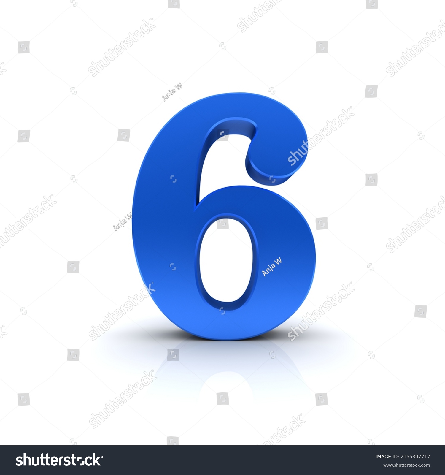 6 Number Six Blue Numeral Sign Stock Illustration 2155397717 | Shutterstock