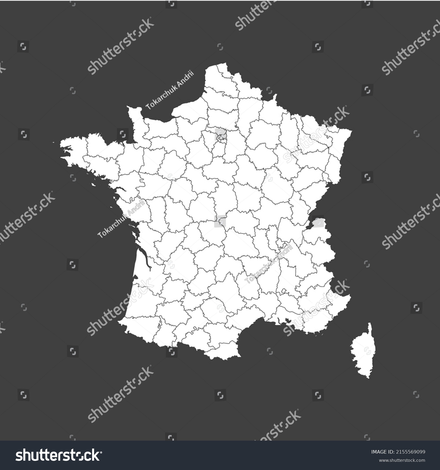 Detailed Vector Map France Divided On Stock Vector (Royalty Free ...