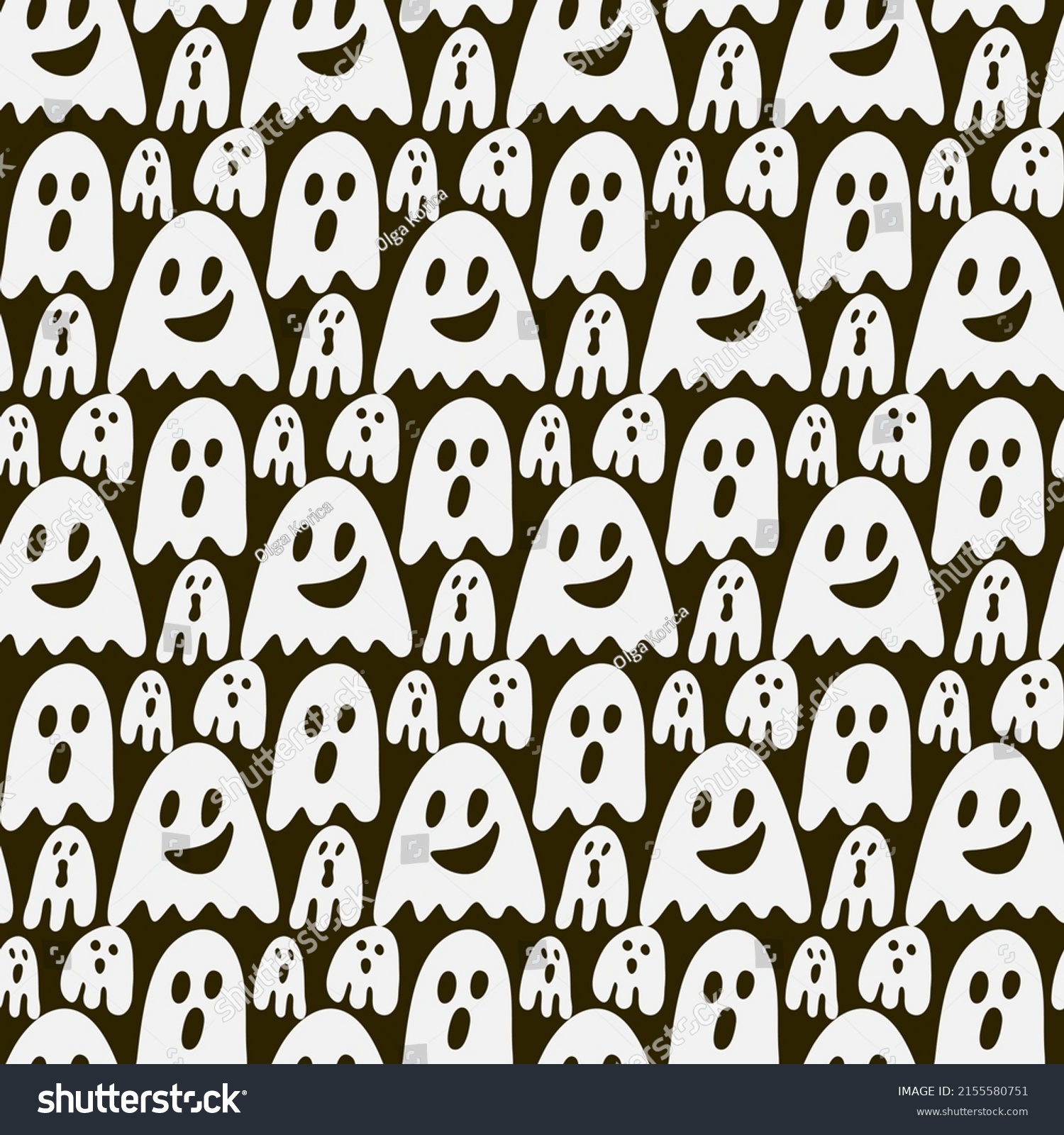 Ghost Phantom Seamless Pattern Dark Background Stock Vector (Royalty ...