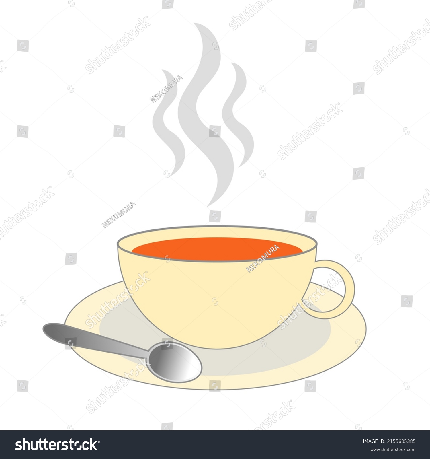 Teacup Saucer White Background Stock Vector (Royalty Free) 2155605385 ...