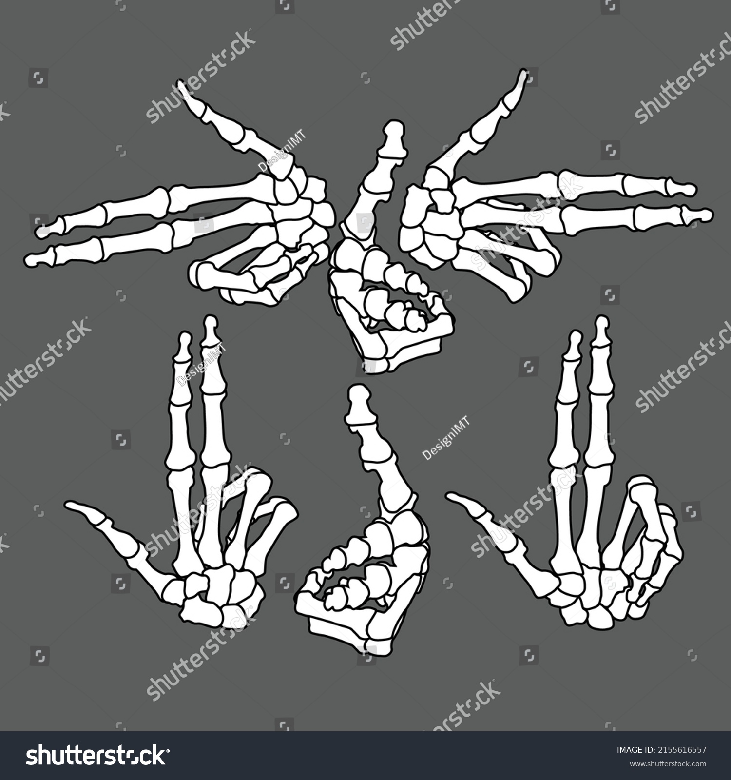 Skeleton Hand Character Gun Vector Art Stock Vector (Royalty Free ...