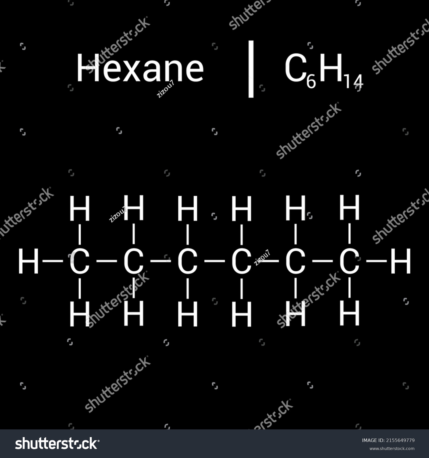 Chemical Structure Hexane C6h14 Stock Vector Royalty Free 2155649779 Shutterstock 8713