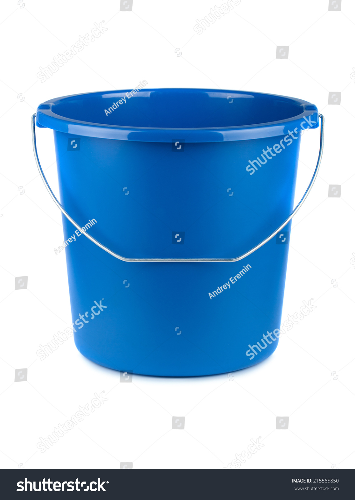 Round Small Blue Plastic Bucket On Stock Photo 1341239978