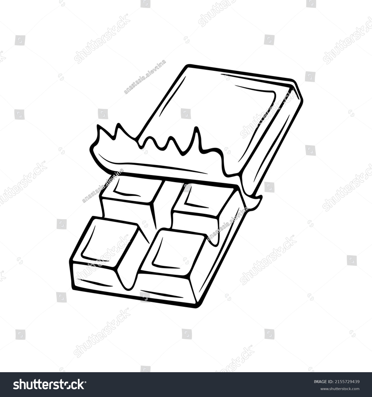 Vector Black White Drawing Chocolate Stock Vector (Royalty Free ...