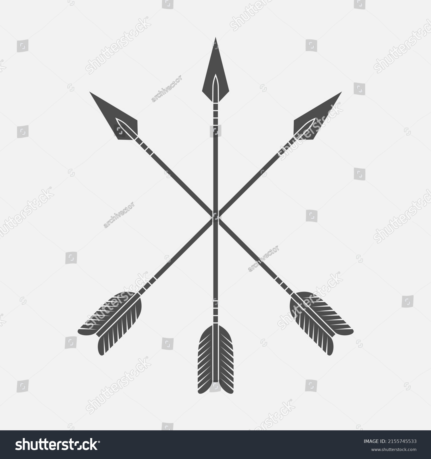 Arrows Graphic Icon Crossed Three Arrows Stock Vector (Royalty Free ...