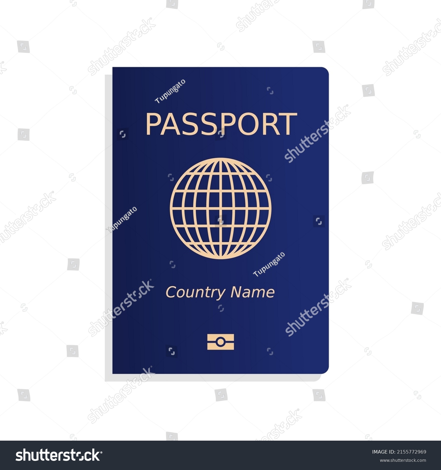 Blue Passport Cover Globe Symbol Isolated Stock Vector (Royalty Free ...