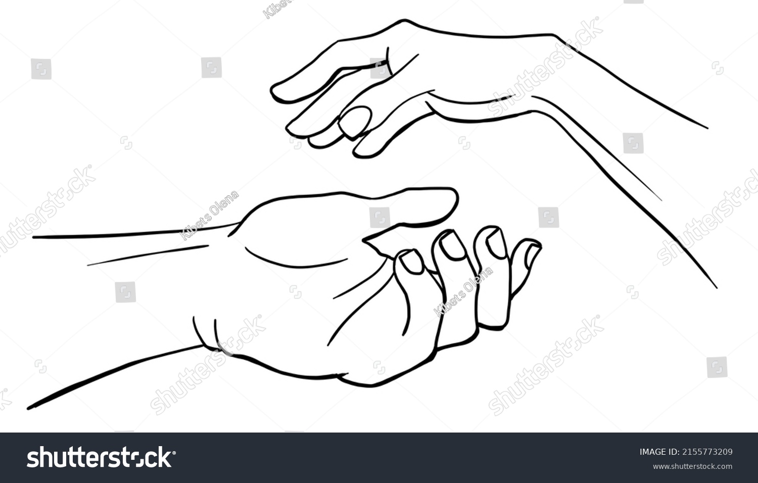 Drawn Hands Feelings Man Woman Minimalism Stock Illustration 2155773209 ...