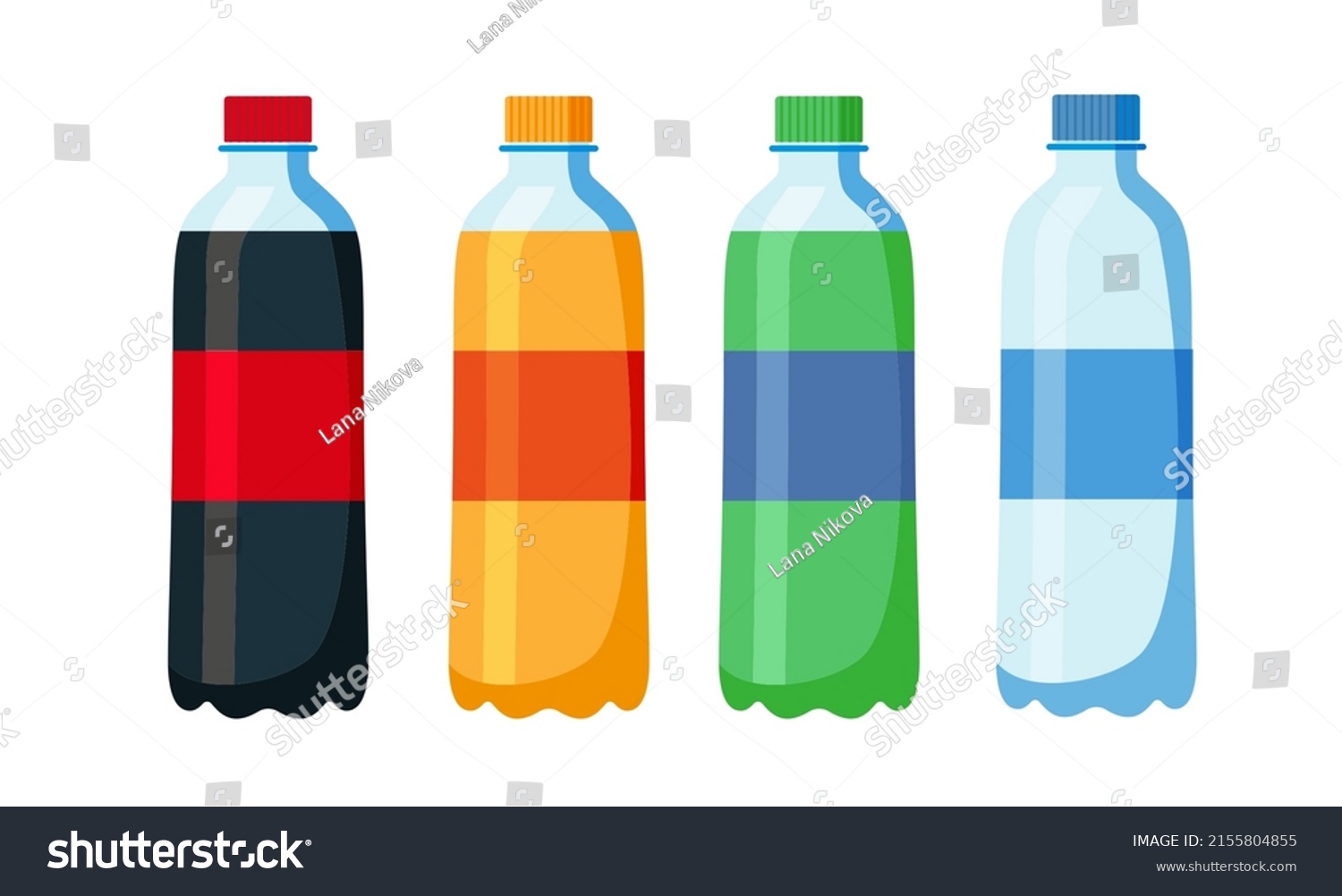 Set Soft Drinks Plastic Aluminum Packaging Stock Vector (royalty Free 