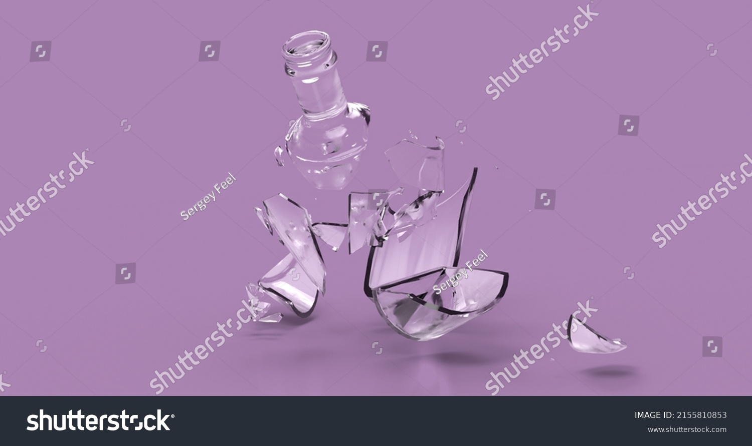 Smashed Broken Glass Soda Beer Empty Stock Illustration 2155810853 ...