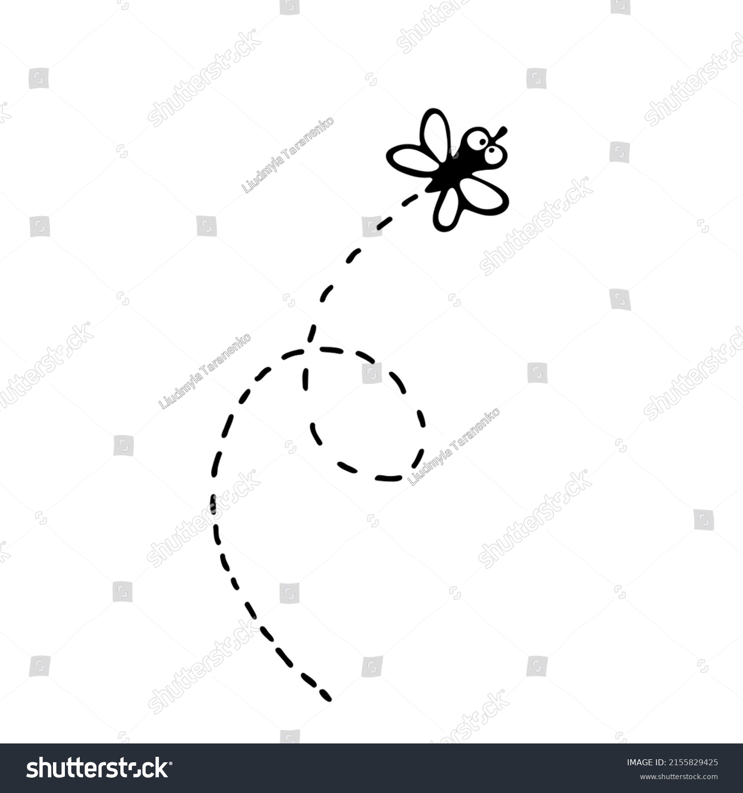 Flying Insect Crazy Fly Flies On Stock Vector Royalty Free 2155829425