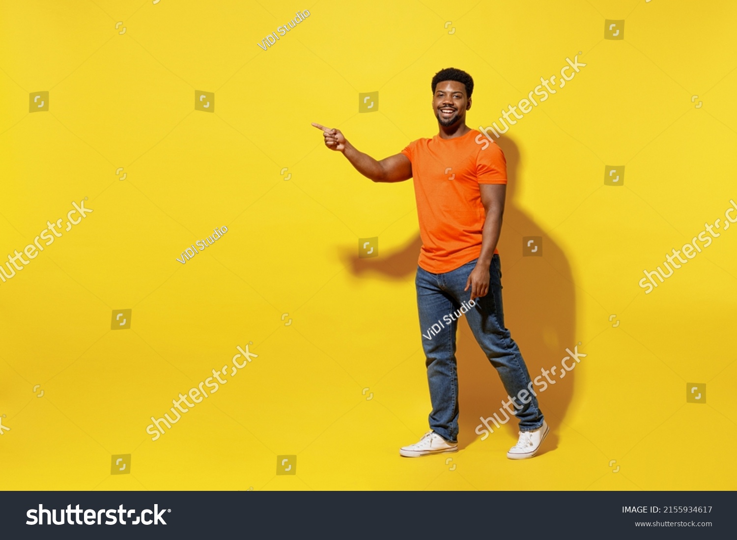 Full Body Side View Smiling Young Stock Photo 2155934617 | Shutterstock